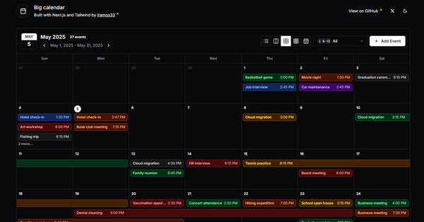 Big Calendar - Feature Rich Calendar