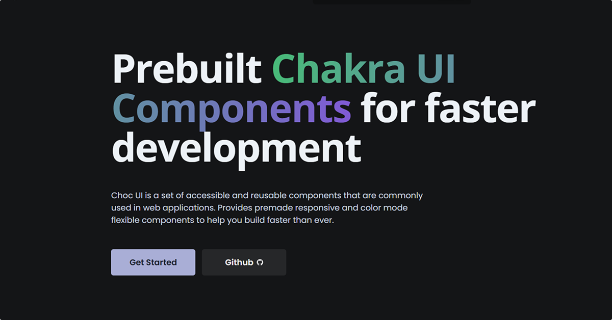 Choc UI - Chakra UI Components 
