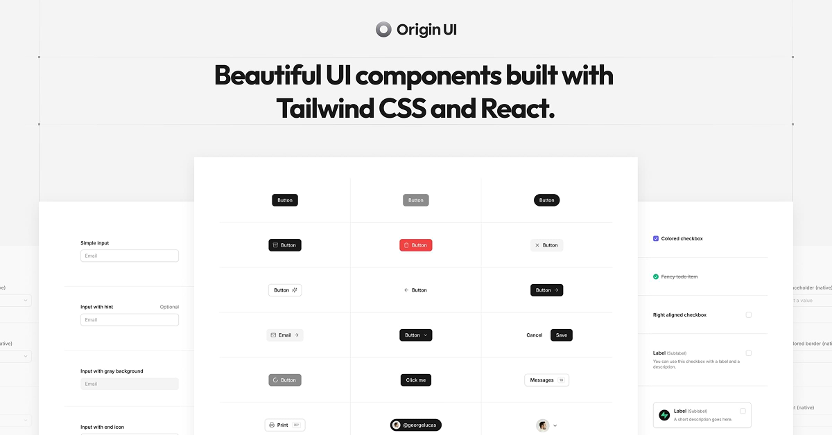 Origin UI - Beautiful UI components 