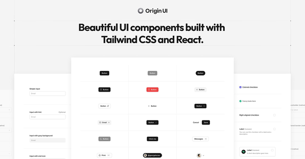 Origin UI - Beautiful UI components 