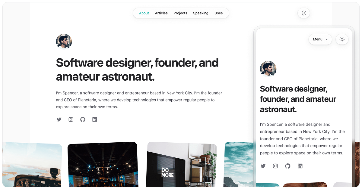 Spotlight – Personal Website Template