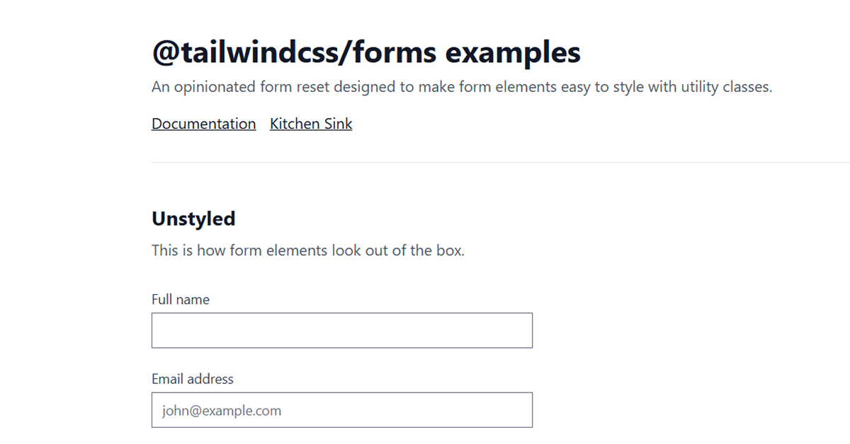 Tailwind CSS Forms