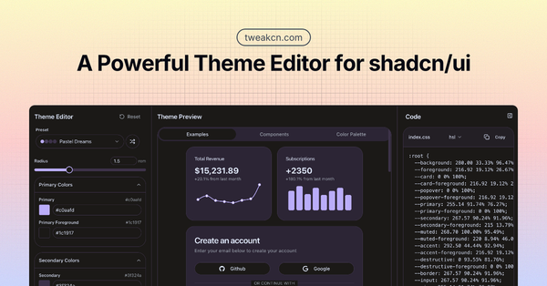 Tweakcn - Shadcn Theme Editor